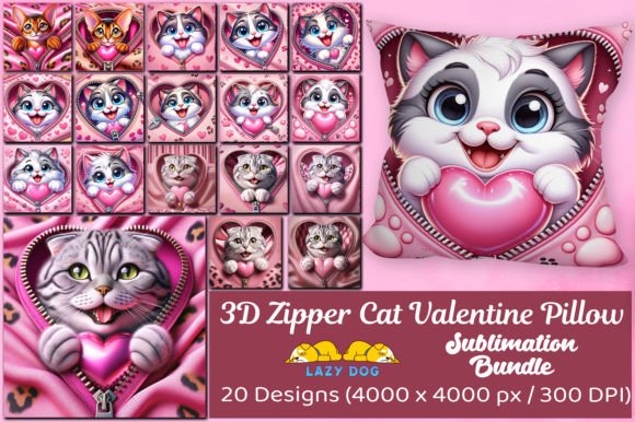 3D Zipper Kawaii Cat Valentine Pillow Bundle: A Designer's Guide