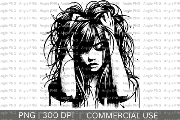 Messy Hair Girl Vector PNG: A Versatile Design Asset