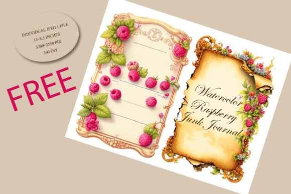 Raspberry Junk Journal Background JPEG: A Designer's Asset