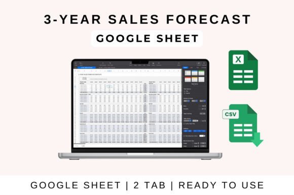 Strategic Visual Planning with a 3-Year Sales Forecast Template