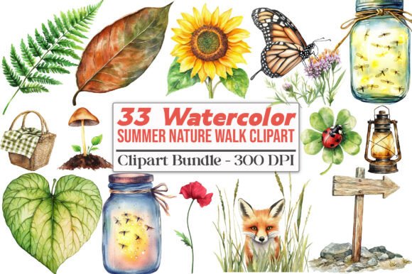 Summer Nature Walk Clipart: Elevate Your Design Projects