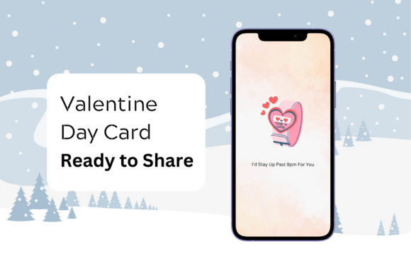 Valentine Day Card Ready to Share: Instant Download Design Asset