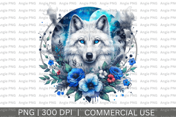 Watercolor White Wolf PNG Clipart: A Versatile Design Asset