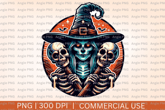 Witch and Skeletons PNG Clipart for Creative Design